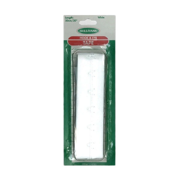 Sullivans Hook & Eye Tape Single Row, White- 25 Mm 1 Sullivans Hook & Eye Tape Single Row, White- 25 Mm