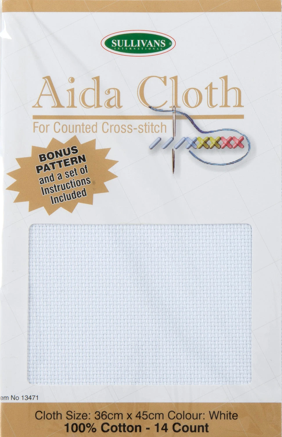 Aida Cloth 14 Count, White- 36 X 45cm 1 Aida Cloth 14 Count, White- 36 X 45cm
