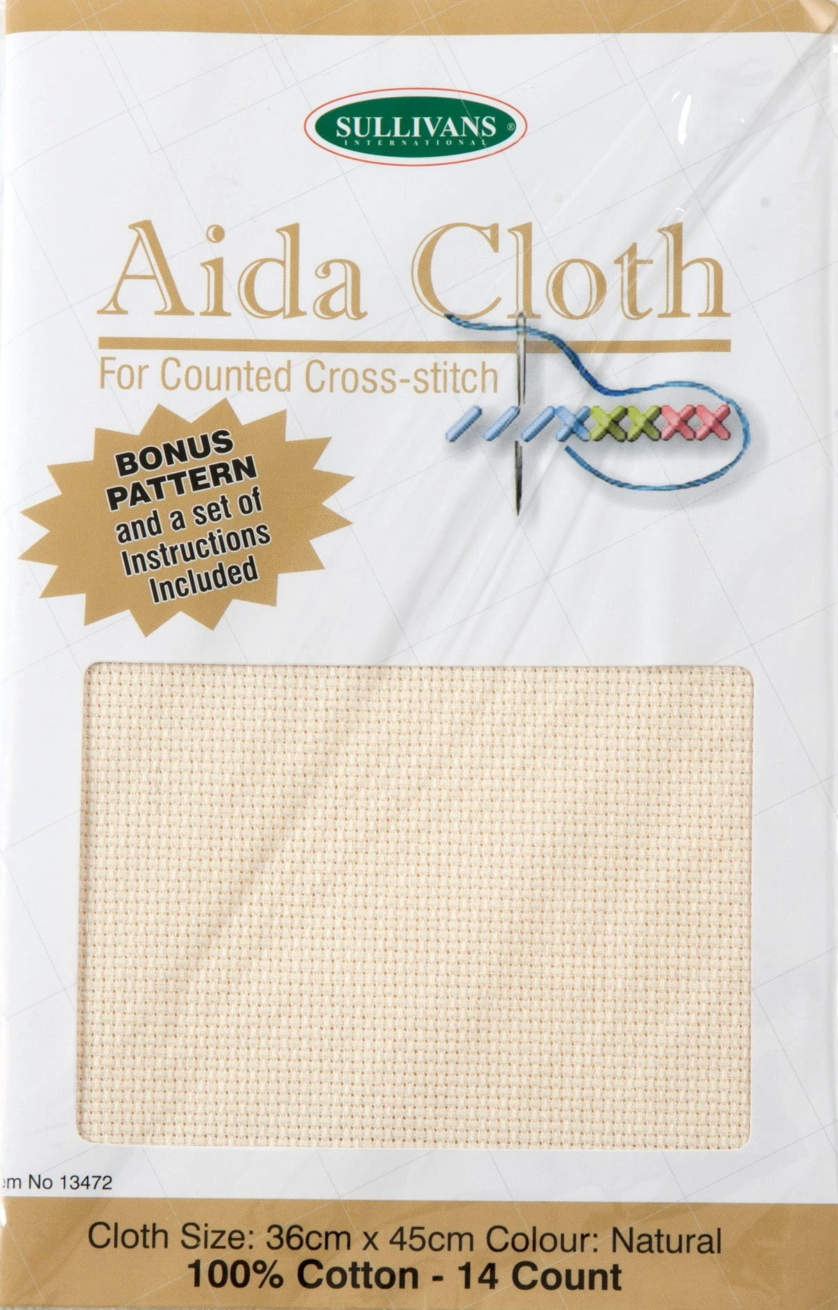 Aida Cloth 14 Count, Natural - 36 Cm X 45 Cm 1 Aida Cloth 14 Count, Natural - 36 Cm X 45 Cm