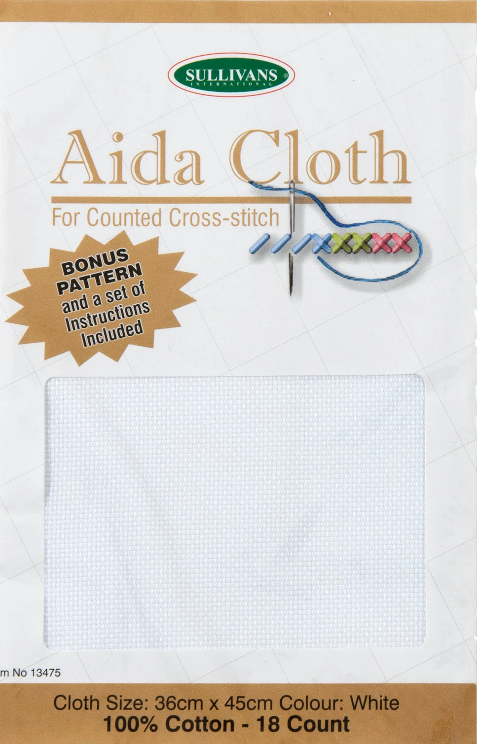 Aida Cloth 18 Count, White - 36 X 45 Cm 1 Aida Cloth 18 Count, White - 36 X 45 Cm