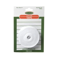 Sullivans Cotton Tape, White- 9mm X 5m