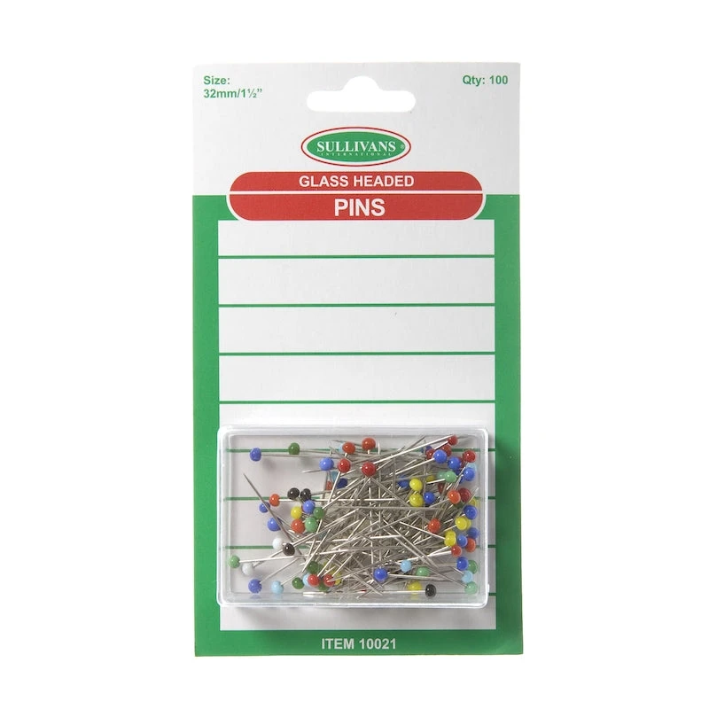 Sullivans Glass Headed Pins, Assorted- 100pk 1 Sullivans Glass Headed Pins, Assorted- 100pk