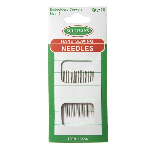 Hand Sewing Needles, Embroidery Crewel Size 9- 16pk 1 Hand Sewing Needles, Embroidery Crewel Size 9- 16pk