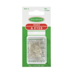Sullivans Hook & Eyes, Silver- Size 0