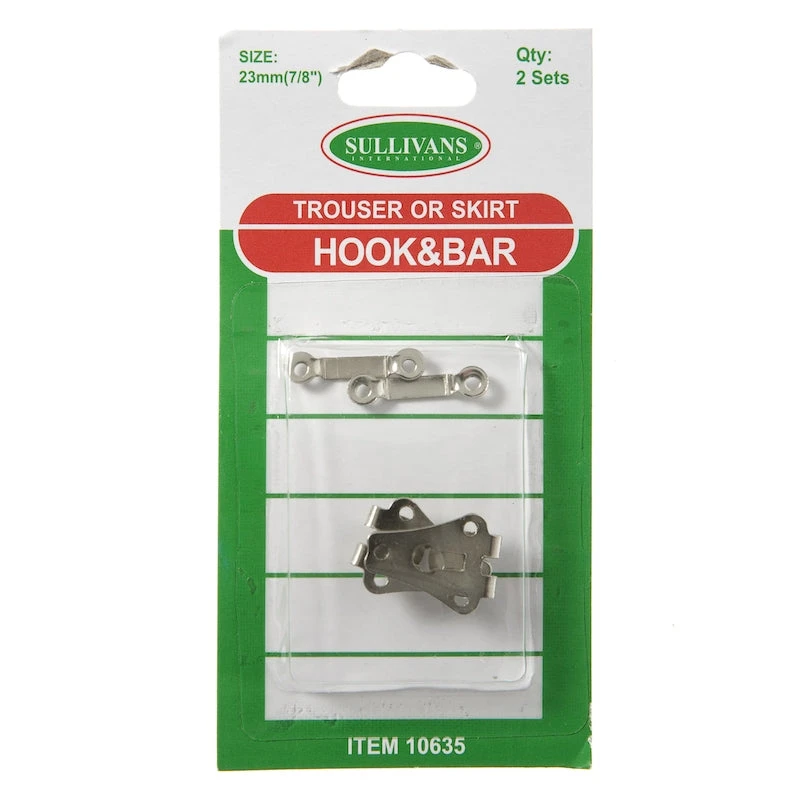 Sullivans Hook & Bar Size 23mm, Silver- 2 Sets 1 Sullivans Hook & Bar Size 23mm, Silver- 2 Sets