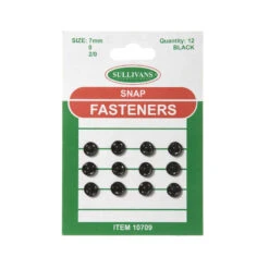Sullivans Snap Fasteners Size 0, Black- 12pk