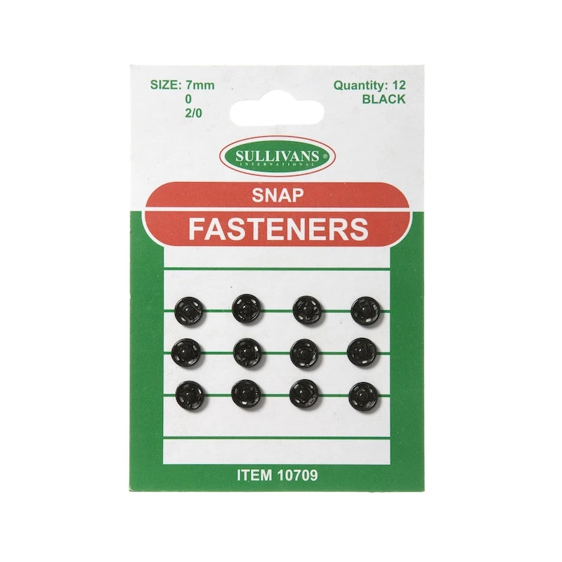 Sullivans Snap Fasteners Size 0, Black- 12pk 1 Sullivans Snap Fasteners Size 0, Black- 12pk