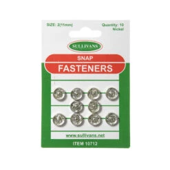 Sullivans Snap Fasteners Size 2, Silver- 10pk
