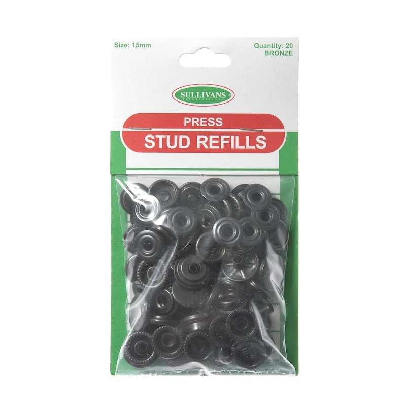 Heavy Duty Press Stud Size 15mm, Bronze- 20pk 1 Heavy Duty Press Stud Size 15mm, Bronze- 20pk