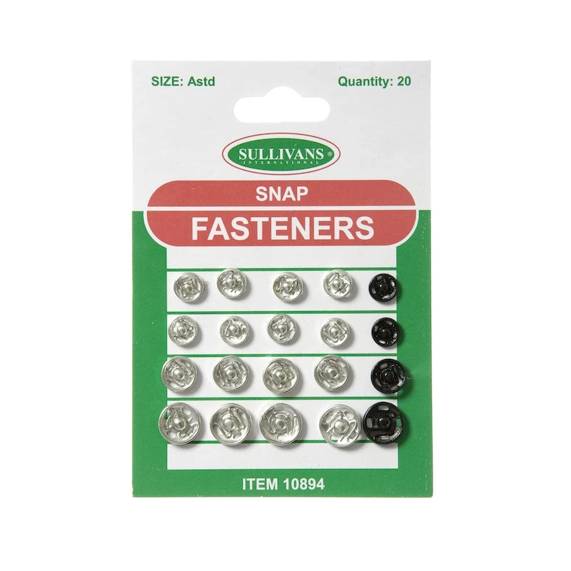 Sullivans Snap Fasteners, Assorted- 20pk 1 Sullivans Snap Fasteners, Assorted- 20pk
