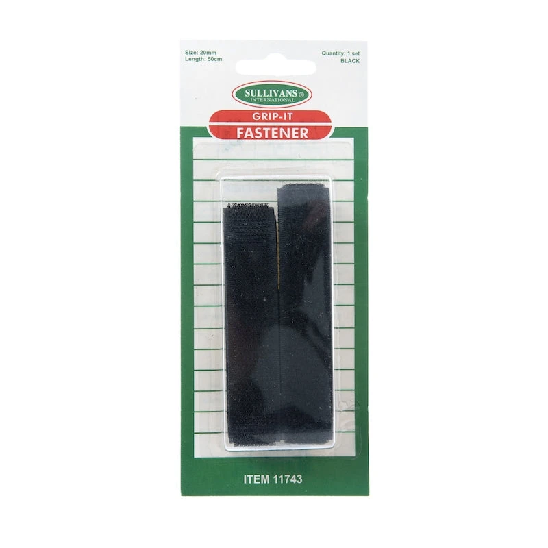 Grip-It Sticky Back Fastener, Black- 20mm X 50cm 1 Grip-It Sticky Back Fastener, Black- 20mm X 50cm