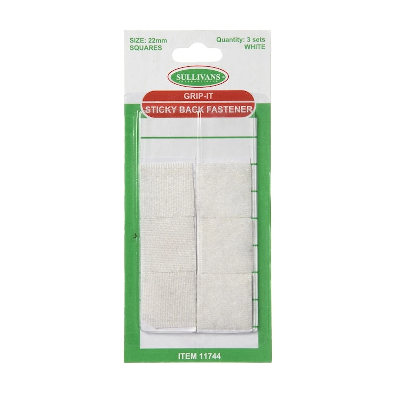 Grip-It Sticky Back Fastener Size 22mm, White- 3 Sets 1 Grip-It Sticky Back Fastener Size 22mm, White- 3 Sets