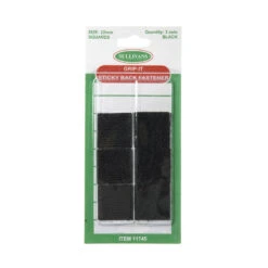 Grip-It Sticky Back Fastener Size 22mm, Black- 3 Sets