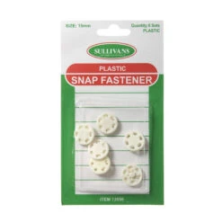Metal Snap Fastener Size 15mm, White- 6 Sets