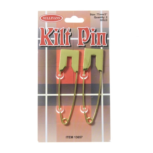 Sullivans Fancy Kilt Pins, Gold 77mm- 2pk 1 Sullivans Fancy Kilt Pins, Gold 77mm- 2pk