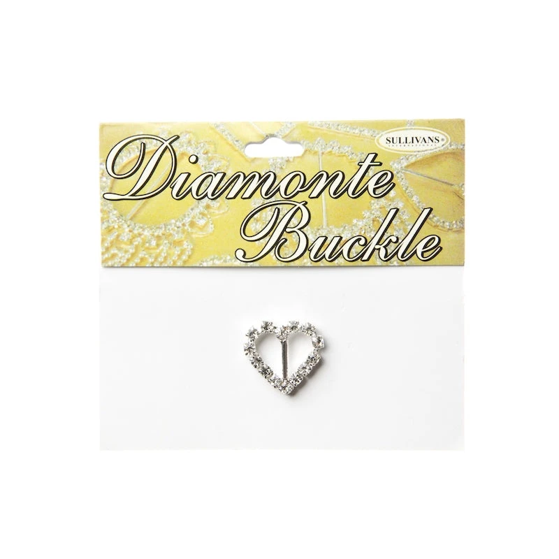 Sullivans Diamante Buckle, Heart- 25mm 1 Sullivans Diamante Buckle, Heart- 25mm