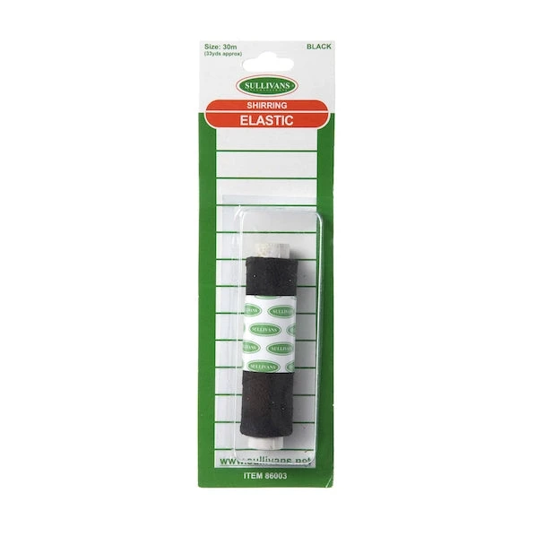 Sullivans Shirring Elastic, Black- 30m 1 Sullivans Shirring Elastic, Black- 30m