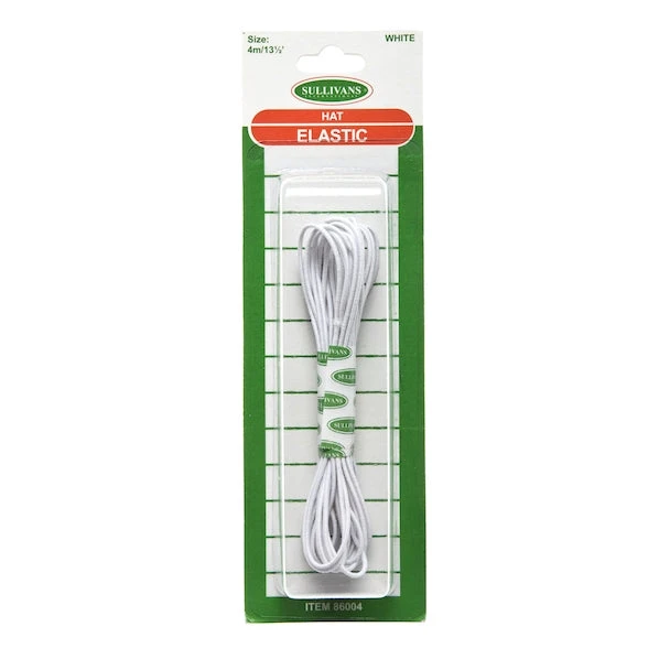 Sullivan Hat Elastic, White- 4m 1 Sullivan Hat Elastic, White- 4m