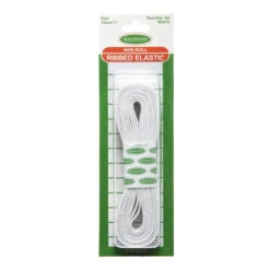 Sullivans Ribbed Elastic, White- 12mm X 2m