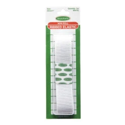 Sullivans Ribbed Elastic, White- 25mm X 1m