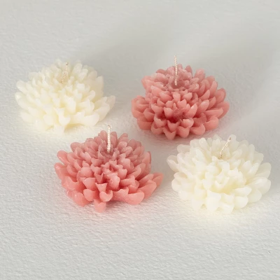 2"H Sullivans Blooming Flower Candle Set Of 4; Pink 3 2"H Sullivans Blooming Flower Candle Set Of 4; Pink - Image 3