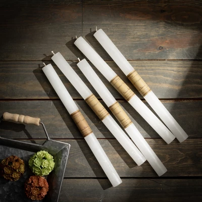 White Timber Tapers - Set Of 12 1 White Timber Tapers - Set Of 12