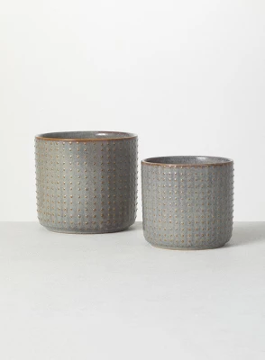 Sullivans Set Of 2 Small Ceramic Planters 6"H & 5"H 7 Sullivans Set Of 2 Small Ceramic Planters 6"H & 5"H - Image 7
