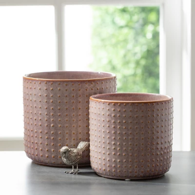 Sullivans Set Of 2 Small Ceramic Planters 6"H & 5"H 3 Sullivans Set Of 2 Small Ceramic Planters 6"H & 5"H - Image 3