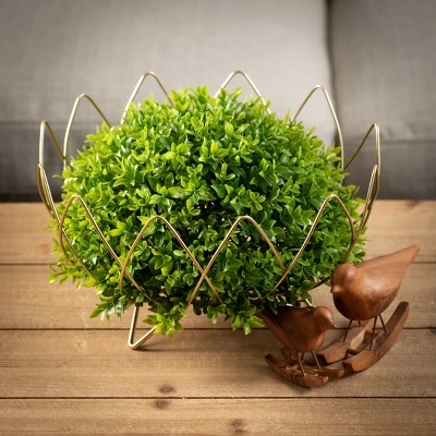 Sullivans Artificial 13" Leafy Foliage Half Orb 12.5"H Green 2 Sullivans Artificial 13" Leafy Foliage Half Orb 12.5"H Green - Image 2