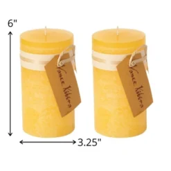 Pale Yellow Pillar Candles - Set Of 2 -Sullivans Sales GUEST 19b7c664 8af8 4aef 8a75 b0e44005a169