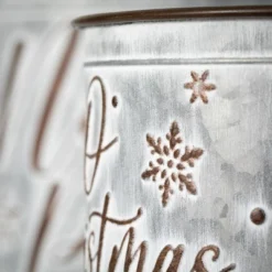 8.5"H And 10.5"H Sullivans Metal Christmas Planter - Set Of 2, Silver