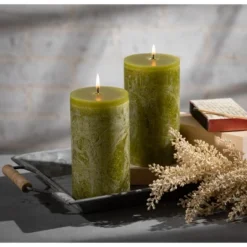 Moss Timber Pillar Candles - Set Of 2 -Sullivans Sales GUEST 1f432236 3383 4ea3 9f5b 12ed1484409f