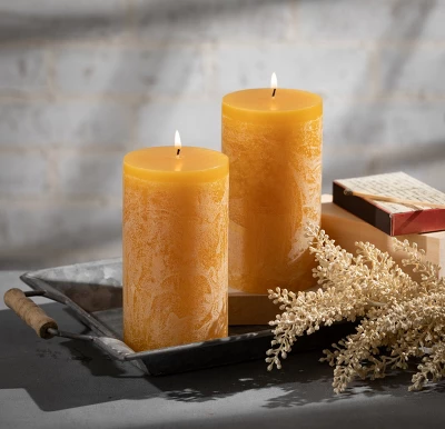 Brown Sugar Pillar Candles - Set Of 2 2 Brown Sugar Pillar Candles - Set Of 2 - Image 2