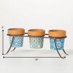 Sullivans Portuguese Print Trio Metal Planter 6"H Multicolored 5 Sullivans Portuguese Print Trio Metal Planter 6"H Multicolored -Sullivans Sales GUEST 20713645 9c71 4d3f 9adb a6ecbbb02834