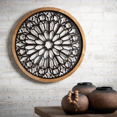 Sullivans Pierced Metal Wall Medallion 25"H Black 2 Sullivans Pierced Metal Wall Medallion 25"H Black - Image 2