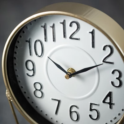 Sullivans Burnished Brass Desk Clock 10"H Gold 1 Sullivans Burnished Brass Desk Clock 10"H Gold