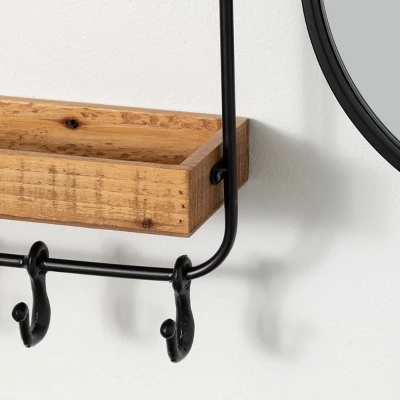 Sullivans Hanging Mirrored Modular Shelf 22"H Black 1 Sullivans Hanging Mirrored Modular Shelf 22"H Black
