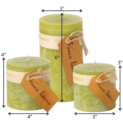 Green Grape Timber Pillar Candles Kit - Set Of 3 1 Green Grape Timber Pillar Candles Kit - Set Of 3