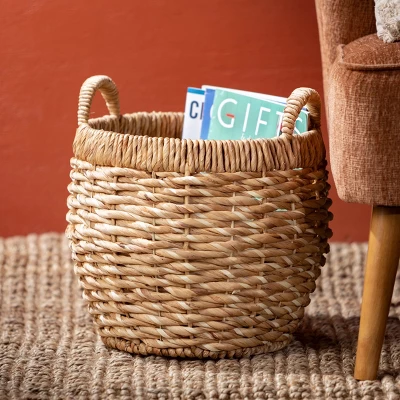 15.75"H Sullivans Chunky Woven Basket Set Of 3, Natural 2 15.75"H Sullivans Chunky Woven Basket Set Of 3, Natural - Image 2