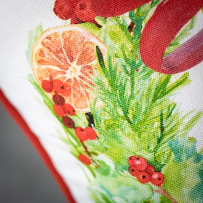 Sullivans Pine And Fruit Wreath Decorative Pillow Multicolor 18"H 1 Sullivans Pine And Fruit Wreath Decorative Pillow Multicolor 18"H