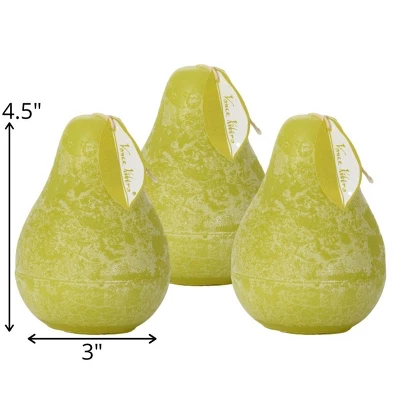 Green Grape Pear Candles - Set Of 3 3 Green Grape Pear Candles - Set Of 3 - Image 3