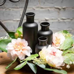 Sullivans Matte Black Set Of 3 Small Ceramic Bottle Vases 5"H, 7.5"H & 10"H Black -Sullivans Sales GUEST 3a194bdb 85fb 4c45 a1e4 8c9fda0c47c3