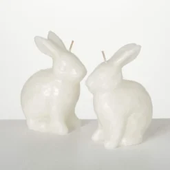4.75"H Sullivans White Bunny Candle - Set Of 2, White -Sullivans Sales GUEST 3e764962 48b6 42b4 a195 16fc19556f2b