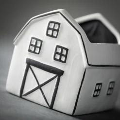 Sullivans Charming Black & White Ceramic Planter 4.5"H White