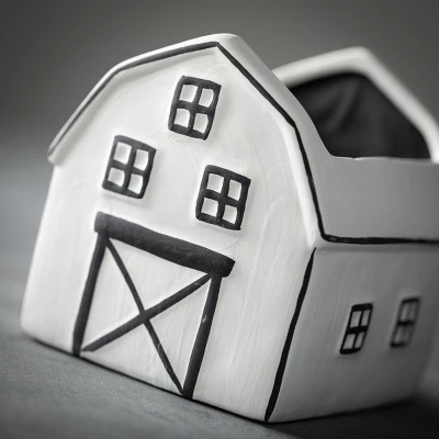 Sullivans Charming Black & White Ceramic Planter 4.5"H White 1 Sullivans Charming Black & White Ceramic Planter 4.5"H White