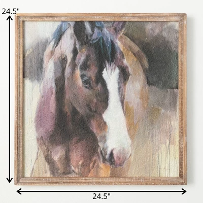 24.5"H Sullivans Wood Framed Horse Wall Decor, Multicolor 4 24.5"H Sullivans Wood Framed Horse Wall Decor, Multicolor - Image 4