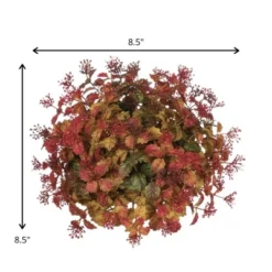 Sullivans Mini Leaf Berry 1/2 Decorative Filler Orb 8.5"H Red