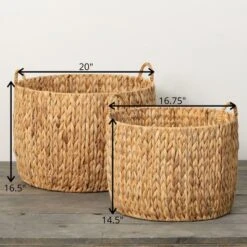 16.5"H Sullivans Handcrafted Fiber Baskets Set Of 2, Natural 5 16.5"H Sullivans Handcrafted Fiber Baskets Set Of 2, Natural -Sullivans Sales GUEST 5715f20d 56df 405d aa33 4e65c369da3d