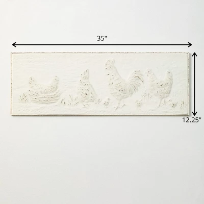 Sullivans Distressed Raised Chicken Art 12.25"H White 3 Sullivans Distressed Raised Chicken Art 12.25"H White - Image 3