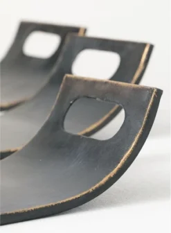 Sullivans Set Of 3 Metal Tray Containers 5"H, 4.5"H & 4"H Black